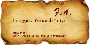 Frigyes Annamária névjegykártya