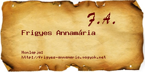 Frigyes Annamária névjegykártya